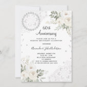 ダイヤモンド白花模様結婚60周年 招待状 (正面)