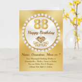 ダイヤモンド真珠パーソナライズされた、88誕生日カード カード (黄色い花)