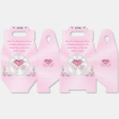 ダイヤモンド真珠パーソナライズピンクパーティー好意ボックス フェイバーボックス (見開き)