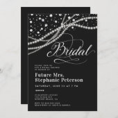 ダイヤモンド真珠フューチャーミセス・ブラックブライダルシャワー 招待状 (正面/裏面)