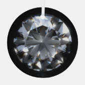 ダイヤモンド石:黒い宇宙の輝き。 ガラスオーナメント (裏面)