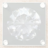 ダイヤモンド石：黒い宇宙の輝き。 ガラスコースター (裏面)