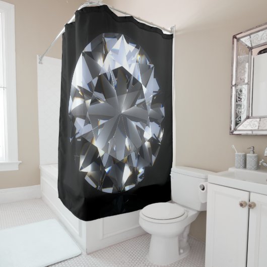 ダイヤモンド石：黒い宇宙の輝き。 シャワーカーテン (インサイチュ)
