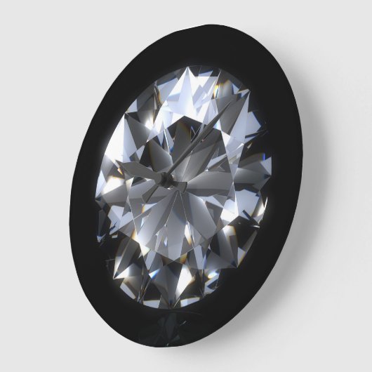 ダイヤモンド石:黒い宇宙の輝き。 ラージ壁時計 (傾斜)