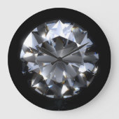 ダイヤモンド石:黒い宇宙の輝き。 ラージ壁時計 (正面)