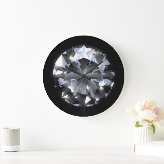 ダイヤモンド石:黒い宇宙の輝き。 ラージ壁時計 (ホーム)