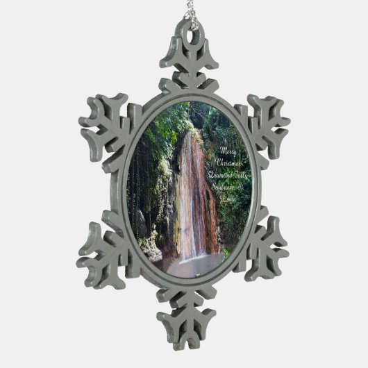 ダイヤモンド秋セントルシアクリスマスオーナメント スノーフレークピューターオーナメント (左)