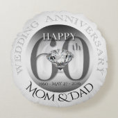 ダイヤモンド第60の結婚記念日の円形の枕 ラウンドクッション (正面)