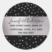 ダイヤモンド紙吹雪きらめくブラックシルバーDIY