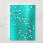 ダイヤモンド紙吹雪ターコイズサテングラデーションフォイル 招待状 (裏面)