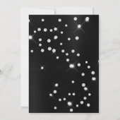 ダイヤモンド紙吹雪ブラックサテングラデーションフォイル 招待状 (裏面)