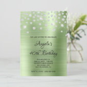 ダイヤモンド紙吹雪ミントサテングラデーションフォイル 招待状 (スタンド正面)