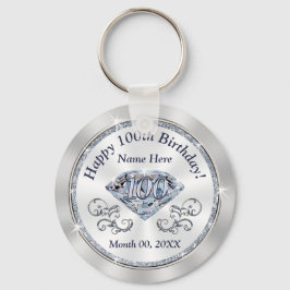 ダイヤモンド素晴らし格安100th誕生日パーティーの好意 キーホルダー