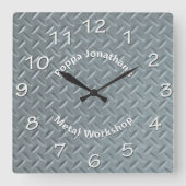 ダイヤモンド素朴プレートフェイク金属ラグのパタカスタムーン スクエア壁時計 (正面)