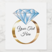 ダイヤモンド結婚のリングや輪カスタム文字 ワインラベル (シングルラベル)