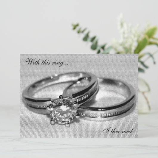 ダイヤモンド結婚のリングや輪セット結婚招待状 招待状 (スタンド正面)