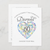 ダイヤモンド結婚の記念日の水の色の食事の選択 エンクロージャーカード (正面/裏面)