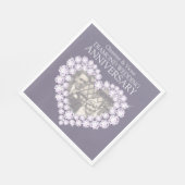 ダイヤモンド結婚の記念日ハート写真のナプキン スタンダードランチョンナプキン (角)