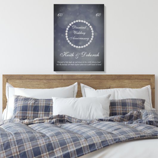 ダイヤモンド結婚の記念日 キャンバスプリント (インサイチュ (寝室))