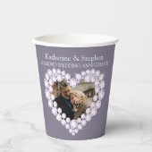 ダイヤモンド結婚の60周年記念写真グレー 紙コップ (正面)