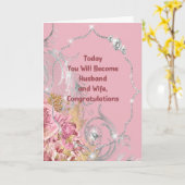 ダイヤモンド結婚を使用したおめでとうのカーフェイクド カード (黄色い花)