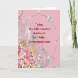 ダイヤモンド結婚を使用したおめでとうのカーフェイクド カード