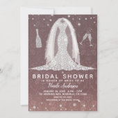 ダイヤモンド結婚ズドレスダスティバラブライダルシャワー 招待状 (正面)