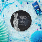 ダイヤモンド結婚ズドレスブルーモダンブライダルシャワー ペーパープレート (パーティー)