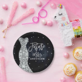 ダイヤモンド結婚ズドレスブルーモダンブライダルシャワー ペーパープレート (パーティー)