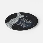 ダイヤモンド結婚ズドレスブルーモダンブライダルシャワー ペーパープレート (アングル)