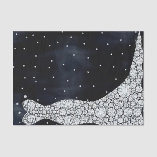 ダイヤモンド結婚ズドレスブルーモダンブライダルシャワー 薄葉紙 (正面)