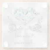 ダイヤモンド結婚ズ記念日プレゼント、コースター ガラスコースター (裏面)