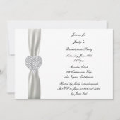 ダイヤモンド結婚ハートバチェロレッテ招待状 招待状 (正面)