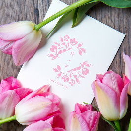 ダイヤモンド結婚フローラのワイルドフラワーイニシャル日 ラバースタンプ