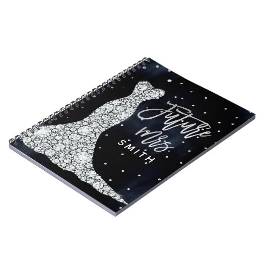 ダイヤモンド結婚ブライダルシャワーのドレス未来のミセス ノートブック (左側)