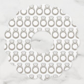 ダイヤモンド結婚リングや輪婚約ブライダルシャワー ワイングラスタグ (正面)