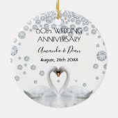 ダイヤモンド結婚創立60周年の白鳥 セラミックオーナメント (裏面)