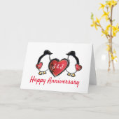 ダイヤモンド結婚創立60周年ペンギン カード (黄色い花)