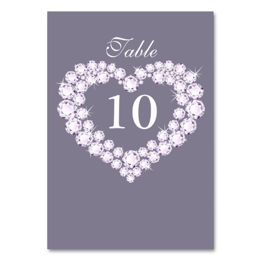 ダイヤモンド結婚式のハートのテーブル数 テーブルナンバー (正面)