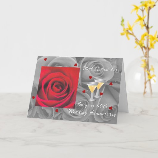 ダイヤモンド結婚式のaniversary挨拶状 カード (黄色い花)