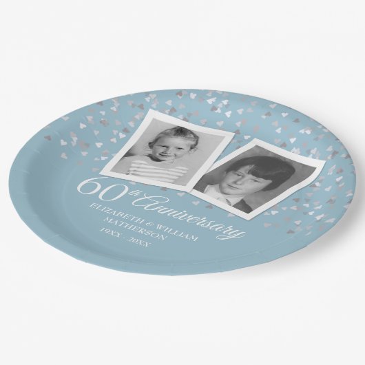 ダイヤモンド結婚記念日の子ども向け60周年写真  ペーパープレート (アングル)