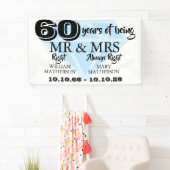 ダイヤモンド結婚記念日 おめでとう Mr Mrs ライト 60周年記念 横断幕 (インサイチュ)