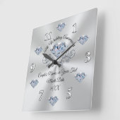 ダイヤモンド結婚10周年の贈り物アイディア スクエア壁時計 (傾斜)
