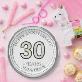 ダイヤモンド結婚30周年記念紙皿 ペーパープレート (パーティー)