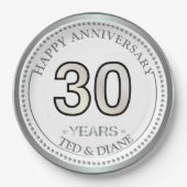 ダイヤモンド結婚30周年記念紙皿 ペーパープレート (正面)