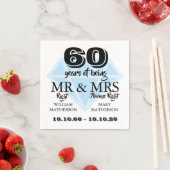 ダイヤモンド結婚60周年お祝い Mr Mrs Right スタンダードカクテルナプキン (インサイチュ)