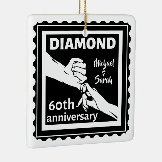 ダイヤモンド結婚60周年伝統的 セラミックオーナメント (右)
