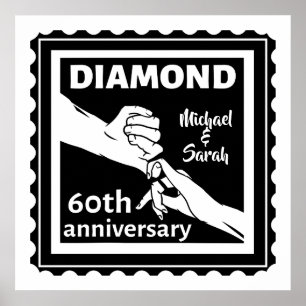 ダイヤモンド結婚60周年伝統的 ポスター
