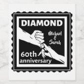 ダイヤモンド結婚60周年伝統的 ワインラベル (シングルラベル)