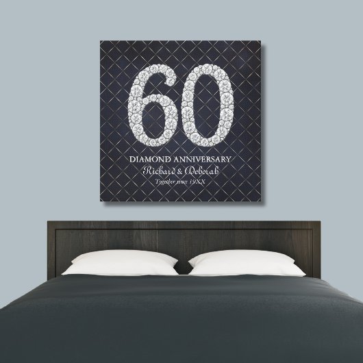 ダイヤモンド結婚60周年実在 キャンバスプリント